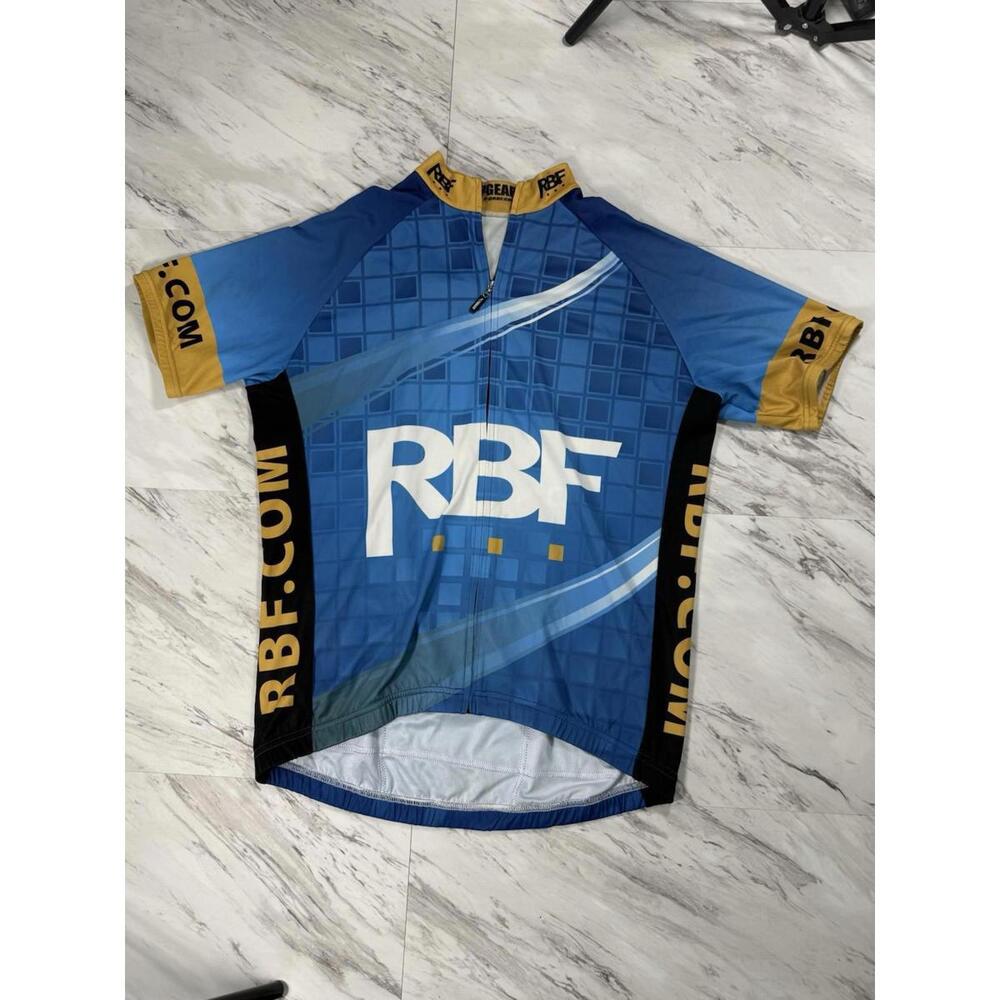 RBF Consulting Cycling Jersey Men’s Large Blue/Gold Bike Gear L #8